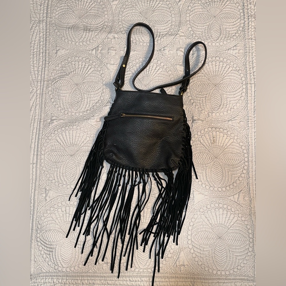 Shiraleah Chicago Black Crossbody with Fringe